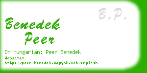 benedek peer business card